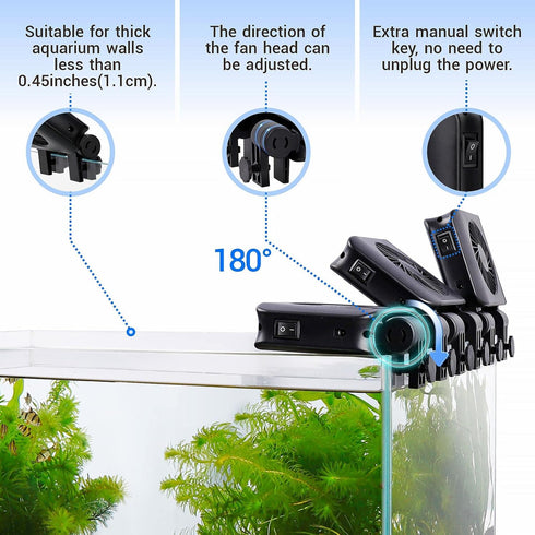 hygger Aquarium Chillers Fan - Quiet Cooling Fan Equipment with Adjustable Speed Controller for Freshwater & Saltwater