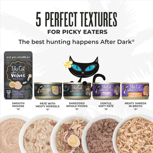5.5 oz. (8 Count) Tiki Cat After Dark Soft Pate Wet Cat Food, Lamb & Beef Liver Recipe, Can