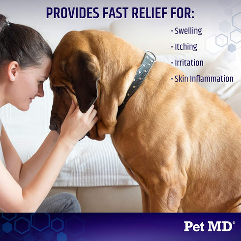 Pet MD Hydrocortisone Spray for Dogs, Cats, Horses - 4 oz Itch Relief Spray & Hot Spot Treatment for Irritated Dry