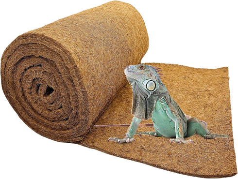 Hamiledyi Reptile Carpet Coconut Fiber Substrate, Coco Liner Roll 157x15.7in for Lizard Cage Mat and Garden Decoration