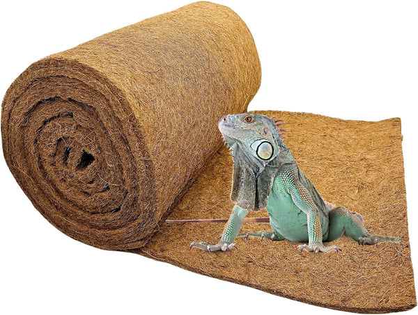Hamiledyi Reptile Carpet Coconut Fiber Substrate, Coco Liner Roll 157x15.7in for Lizard Cage Mat and Garden Decoration