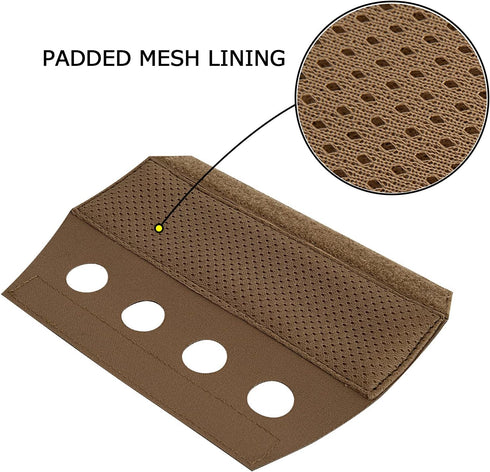 Tactical Vest Shoulder Pads by PETAC GEAR, 2PCS Lightweight Cushion Strap Pads with Foam and Spacer Mesh (CB)