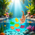 Jizlan 6 Swimming Pcs Pool Cat Interactive Toy, Cat Pool Toys, Floating Water Toy, Pet Kitten Bathing Fish Toy,Bath