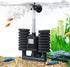 TARARIUM Electric Power Double Sponge Filter for 5-20 Gallon Fish Tank, Quiet Low Flow Foam Filter