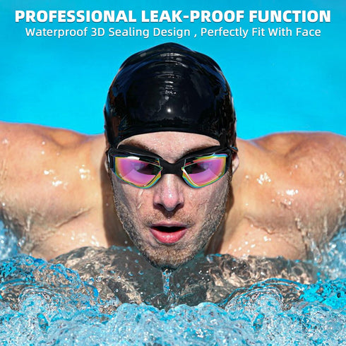 Swim Goggles, 2 Pack Anti Fog Swimming Goggles No Leaking for Adult Women Men Youth