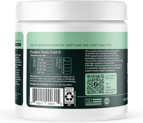 Fera Pets Hip & Joint Supplement for Dogs with Glucosamine, 90 Soft Chews for Healthy Joints