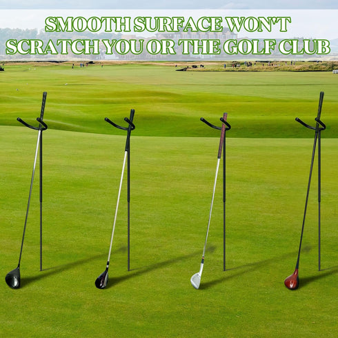 U Shaped Golf Club Holder Keeps Your Clubs Clean Dry Visible, Soft Rubber Covered Metal Easy to Carry