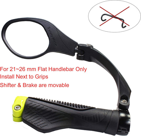Hafny Stainless Steel Lens Handlebar Bike Mirror, Bicycle Rearview Safety Reflector, HF-MR081