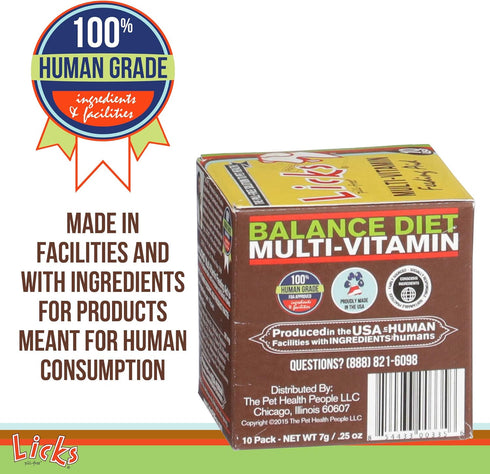 LICKS Dog Multi-Vitamin Supplements, 10-use
