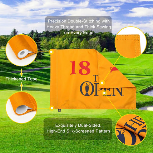 Standard Themed Golf Flag - 14x20 Inch, 420D Nylon Double-Sided Silk-Screen for Practice Putting Green