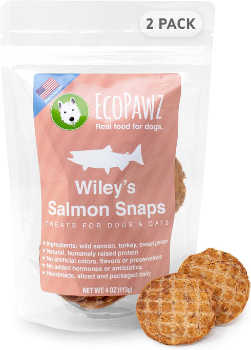Wiley's Snaps Healthy Dog Treats, Human-Grade, Salmon, 2-pack, 4 oz