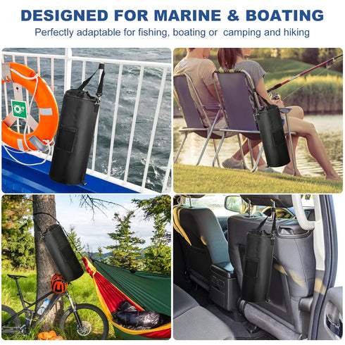 XHGWJSX 6 13 Waterproof Boat Trash Can with Clips, Gal Boat Trash Bag Holder with Pocket, Reusable Fast Cleaning