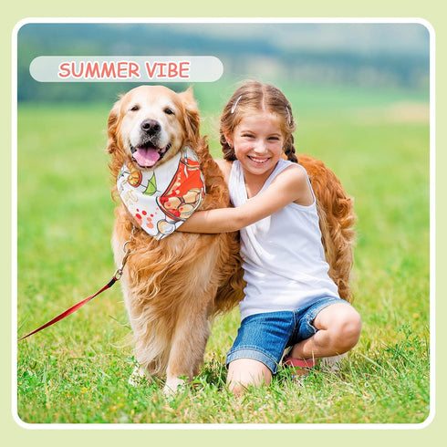 100 Kacctyen Pcs Fresh Dog Bandanas Bulk Hawaii Dog Adjustable Cute Washable Triangle Kerchief Scarf Bibs for Small