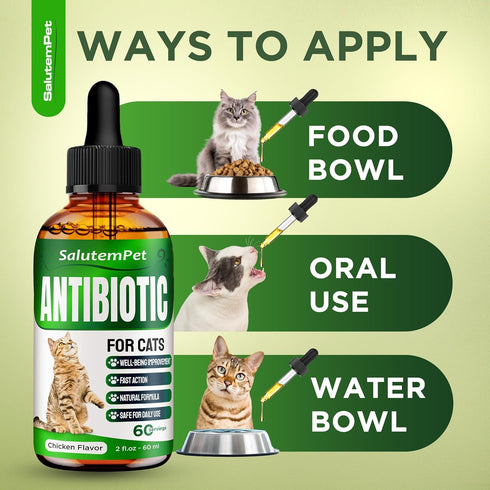 Natural Antibiotics for Cats - Supports Allergy Relief, Itch Relief, and Multivitamin for Cats, 2 Oz