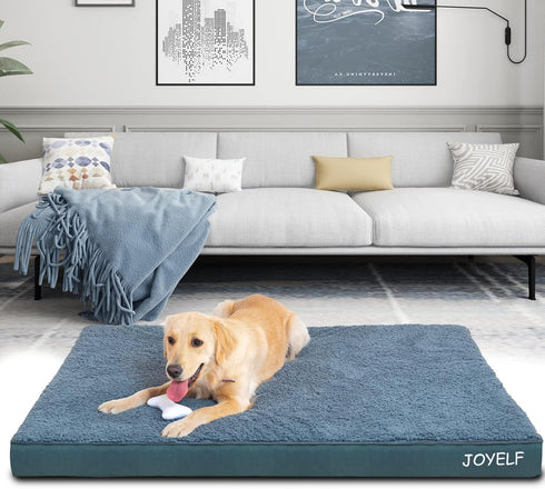 JOYELF Medium Dog Crate Bed Mats, Orthopedic Dog Bed, Egg Crate Foam Dog Mat, Waterproof Dog Pad with Washable