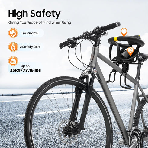 Pyroarle Portable Bicycle Front Mounted Baby Seat, Child Carrier Bike Chair for Bicycle Kids Seat for Children, Toddler