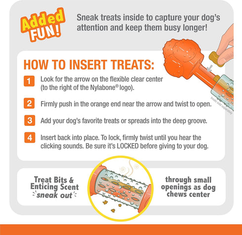 Nylabone Strong Chew Sneaky Snacker Treat Toy for Dogs, Interactive Bacon Flavor, Large/Giant (1 Count)