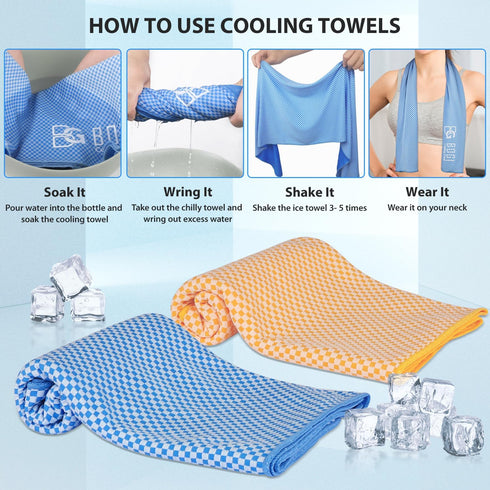 BOGI Cooling Towels for Neck and Face, Soft Breathable Cool Towel for Instant Cooling Stay Cool for Yoga, Sport, Gym