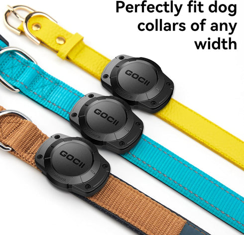 Airtag Dog Collar Holder 2 Pack, Super Waterproof Mount for Apple AirTag, Fits All Pet Width Collars for Dogs