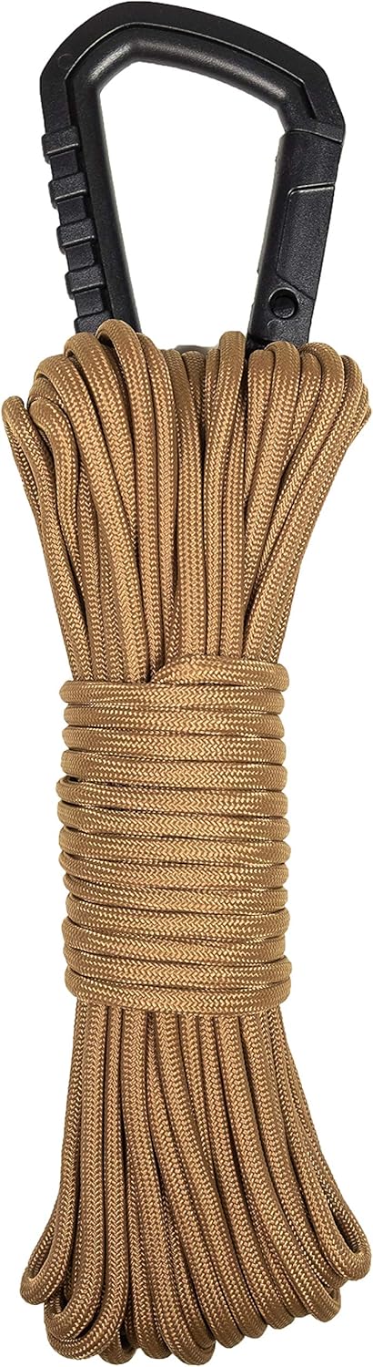 GEAR AID Fire Strand 550 Paracord - 7 Strand Tinder Cord for Camping and Survival, Coyote, 50 ft