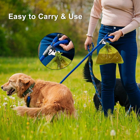 Dog Waste Bag Dispenser, Soft Fabric Zipper Holder for Doggie Waste Bags, 2PCS Black Pouch for Leash Accessory