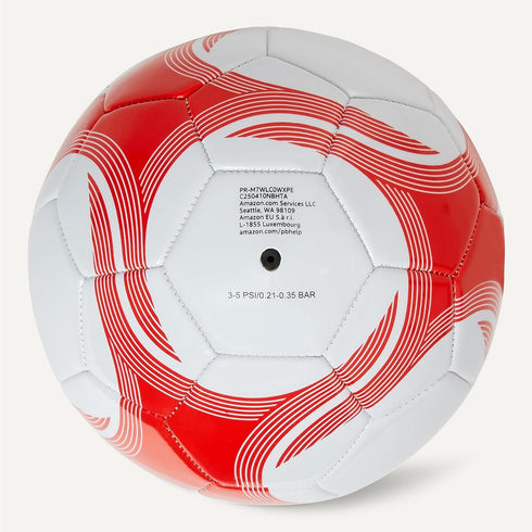 6-Pack 3 Set Size PVC Soccer Balls with Pump - White and Red Training
