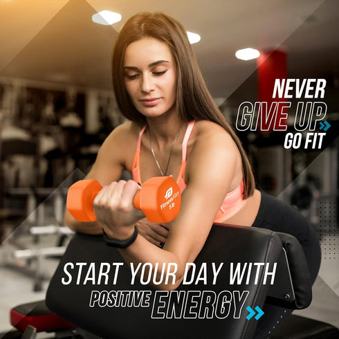 Neoprene Coated Workout Dumbbells Set of 2, Anti Roll Non Slip Hexagon Shaped Hand Weights for Fitness & Exercise