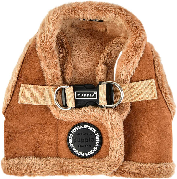 Puppia Terry Vest Dog Harness - Step-in Winter Suede, No Choke, No Pull for Small and Medium Dogs, BROWN, X-Large