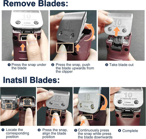 10# Pet Grooming Clipper Replacement Blades, Detachable Blades Compatible with Andis/Wahl/Oster Dog Clippers