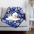 Soft Fleece Dog Blanket for Small Medium Dogs, Fluffy Flannel Pet Cat Puppy Blanket Mat Cover, Cute Paw Print Throw