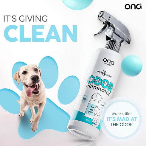 (16oz) ONA Pet Stain & Odor Eliminator Enzyme Cleaner Spray - Dog & Cat Urine Remover & Deodorizer for Home, Carpet