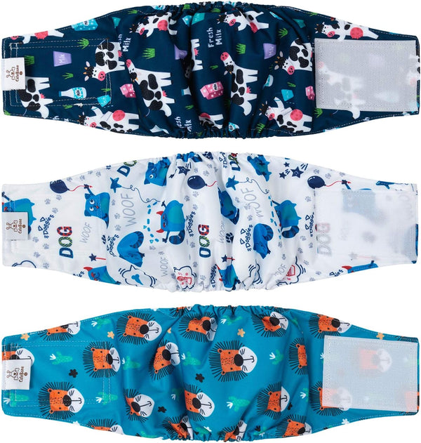 CuteBone Male Dog Diapers Washable for Poop and Pee DM14XS