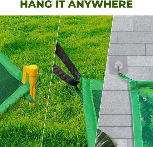 Golf Chipping Game Mat Set for Indoor Outdoor Practice, Stick Chip Golf Games for Family (70.1x47.2in)