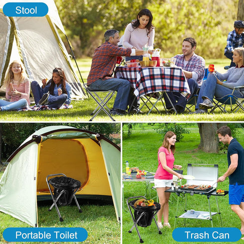 DSUWAZU Portable Toilet for Camping, Portable Toilet Seat, Portable Toilet Travel, Stainless Steel Portable Toilet