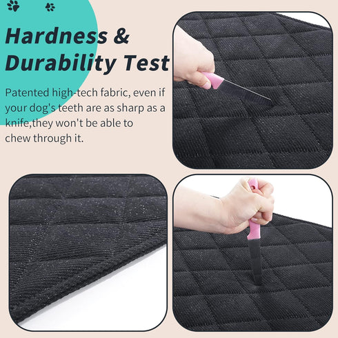 MABOZOO Indestructible Dog Beds, Chew Proof Quilted Dog Crate Pad for Small Dogs, Machine Washable, Black (17x23 in)
