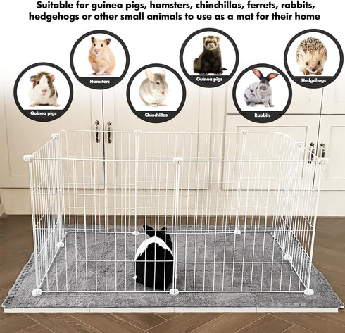 RUBYHOME 12 11.8" 11.8" Pcs x Guinea Pig Cage Mat Washable, Reusable Guinea Pig Fleece Bedding Cage Liners, Soft Warm