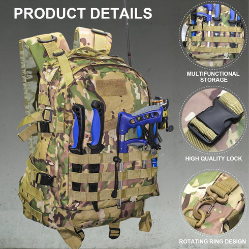 Outdoor Fishing Tackle Backpack, Shoulder Bag with Ample Storage Space for Fishing, Hiking, Camping Gear and Equipment