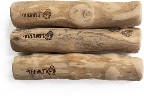 lemuria Set of 3 Coffee Wood Dog Chew Stick Toy - Natural Durable Chews for Large Dogs, Safe Dental Cleaning