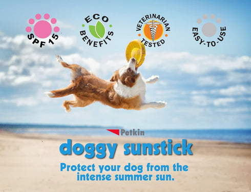 15 .5 oz Petkin Dog Sunscreen Sunstick Sunscreen for Dogs and Puppies, SPF Simply Rub on Anytime for Instant Sun