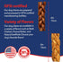 100% 6in 6 inches (Pack 6) Pet Factory USA Made Natural Beefhide Dog Chew Sticks - Braided Dog Rawhide Bones with Beef