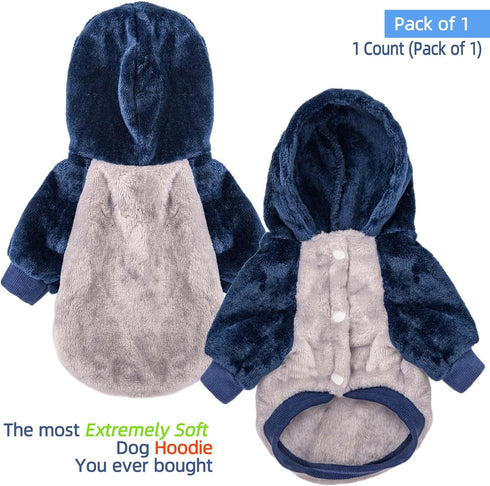 FabriCastle Dog Hoodie Sweater, Dog Clothes, Dog Coat, Dog Jacket for Small or Medium Dogs Boy or Girl, Ultra Soft and Warm Cat Pet Sweaters (Grey body, XX-Small)