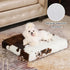 Bedfolks Waterproof Dog Crate Bed, Plush Dog Bed with Removable Washable Cover, Cow Print, 23"x18", Fluffy Dog Pad for