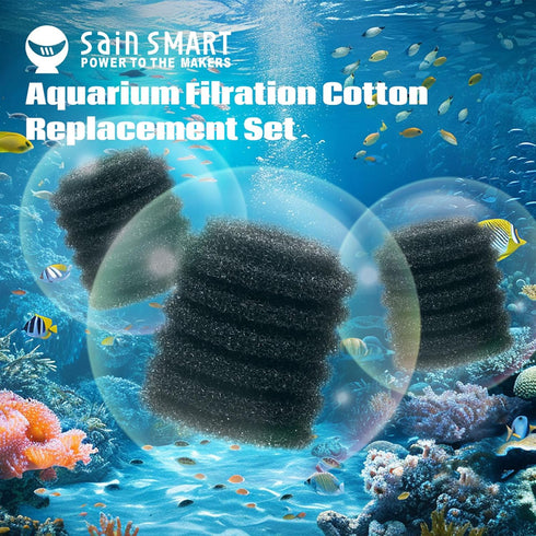 SainSmart 3 Pack Aquarium Filter Sponge - Biochemical Cotton Replacement Accessories