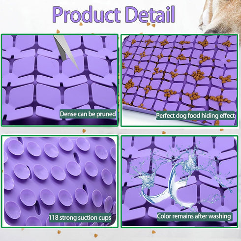 Silicone Snuffle Mat for Small Medium Dogs - Slow Feeder Lick Mat, Interactive Foraging Game Toy for All Breed Dogs