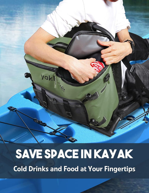 Waterproof Kayak Cooler Bag, Portable Ice Chest for Kayaking, Travel, Lunch, Beaches & Trips, Lawn-Chair Style Seats