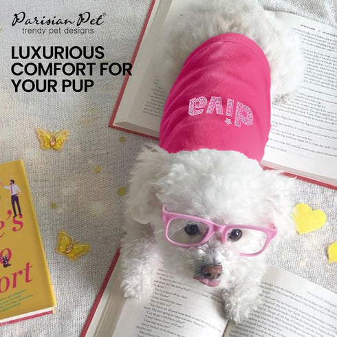 Parisian Pet Dog T-Shirt with 'Diva' Embroidery - Breathable Pink Sleeveless Vest for Large Dogs 3XL