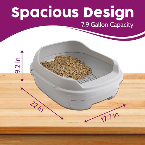 Skywin Sifting Cat Litter Box (Grey), Efficient Sifting System for Pine Pellets, Easy-to-Use