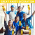 Hosuly 24 Pcs 24 oz Baseball Water Bottle Set, Drawstring Bag, 12 Reusable Plastic Tumblers for Party Favor (Yellow)