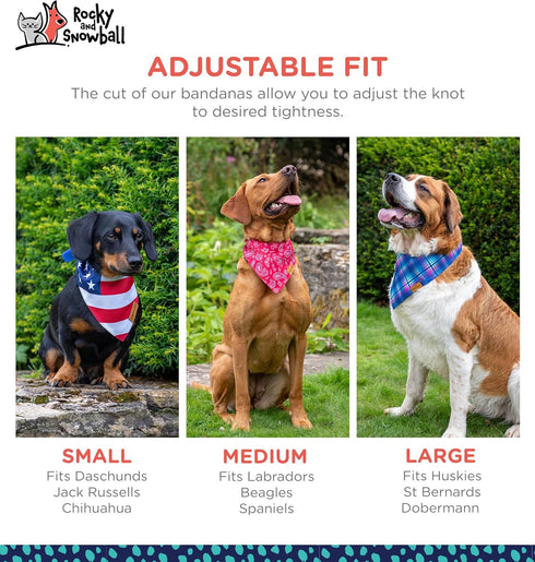 Dog Bandanas, Reversible Scarf for Medium & Large Dogs, Soft & Breathable Pet Bandanas