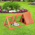 2 Garvee Wooden Rabbit Cage, A-Frame Chicken Coop Outdoor with Doors & Run, Triangle Rabbit Hutch with Ventilating